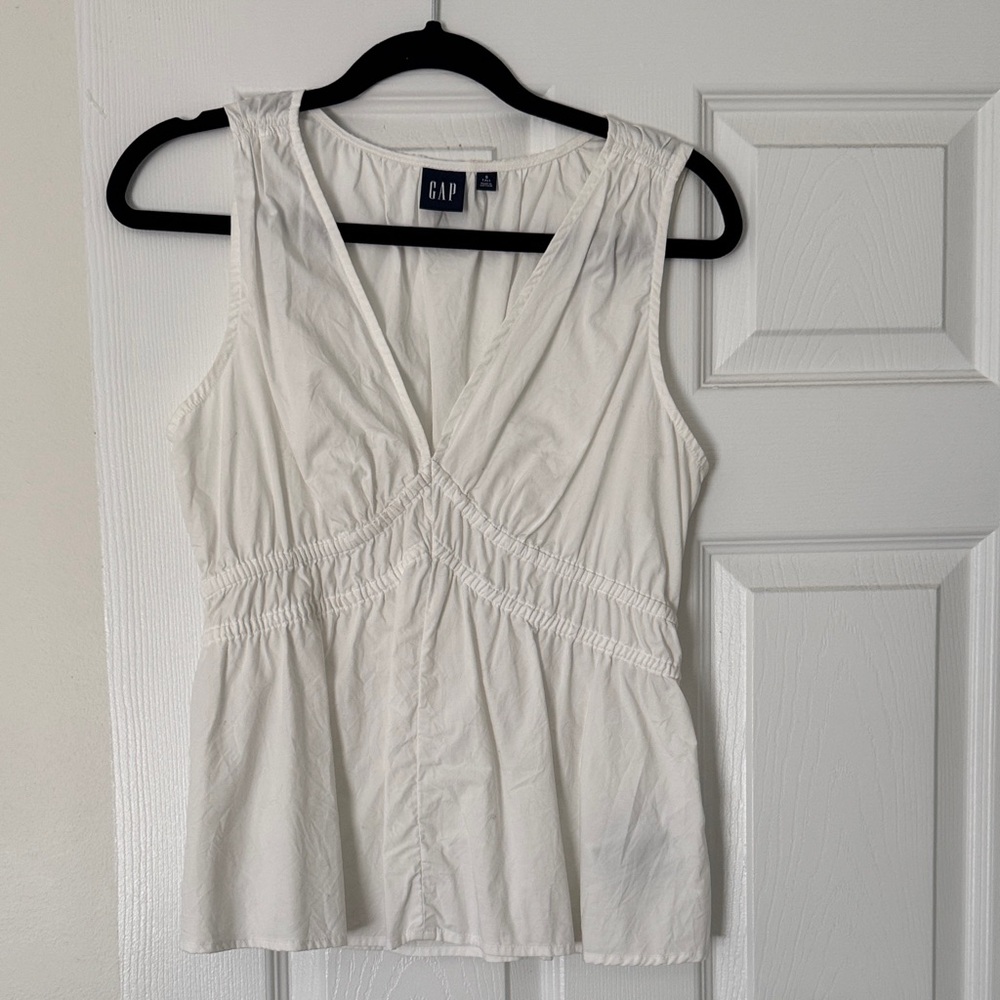 GAP Women's Cream V-Neck Blouse